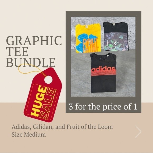 adidas Other - Adidas | Fruit of the Loom | Gildan Men’s Graphic Tee Size Medium